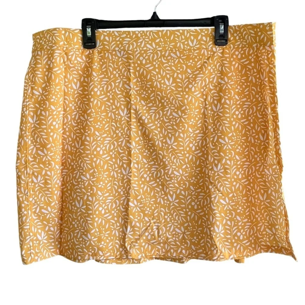 RipSkirt Hawaii Yellow Floral Adjustable Skirt Resort Wear Beach Plus Size XXL